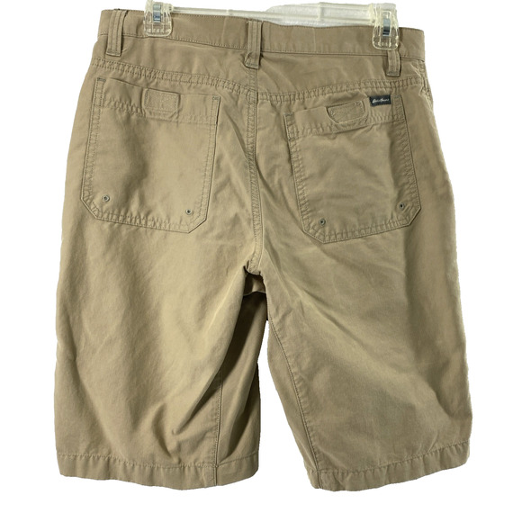 Eddie Bauer Khaki Shorts Mens Size 30 Bermuda 10" Inseam Pockets Hiking Outdoors - Picture 2 of 12